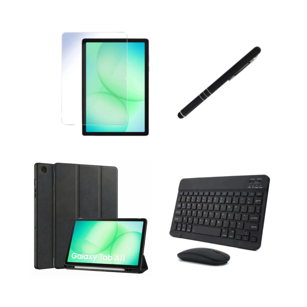 Kit Completo Capa Case Capinha Smart + Película + Mouse + Teclado Caneta Para Galaxy Tab A11 SM-X133 X135 8.7 Polegadas