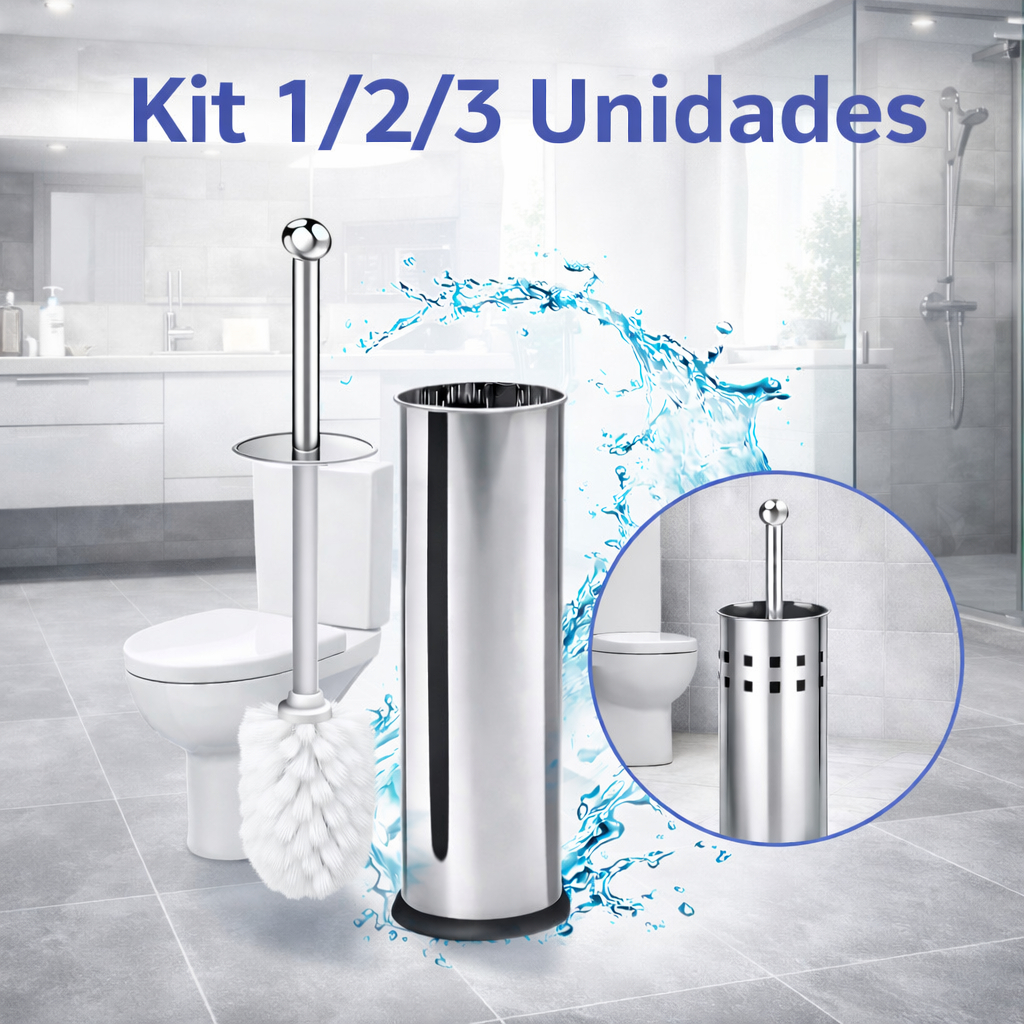 Kit 1/2/3 Unidades Escova Sanitária De Inox Com Suporte Limpa Vaso Privada Banheiro e Lavabo em Oferta na Shopee