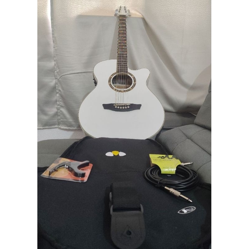 violão strinberg Berlin Be30c Branco Euro + capa acessórios