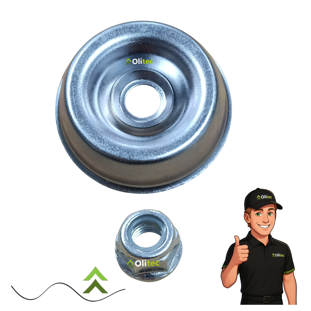 Kit Limitador proteção de porca Aço 16mm + porca da Faca para roçadeira stihl FS-160/220/290/300/350/390
