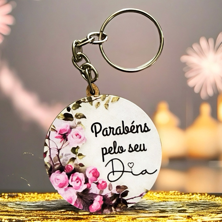Kit Chaveiro PARABÉNS PELO SEU DIA, para decoração, dia da mães, dia das mulheres em Oferta na Shopee