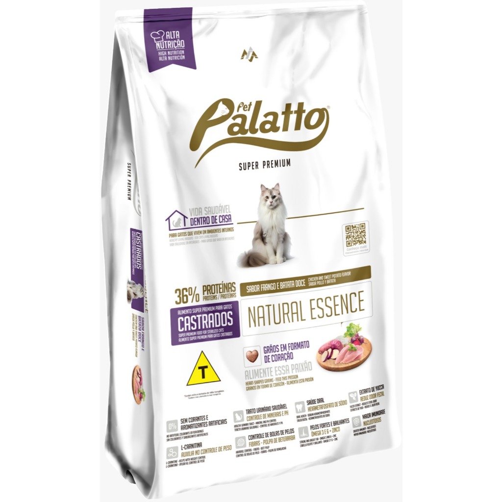 Alimento Gato Castrado Pet Palatto Super Premium Natural Essence 10kg sabor frango e batata