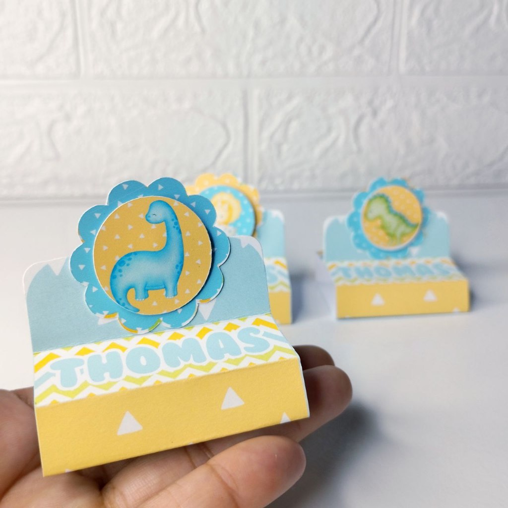 Porta Bis Duplo Dinossauro baby Personalizados /Lembrancinha de Festa /Aniversário