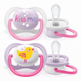 2 Chupetas Ultra Air Passarinho & Kiss Me 0-6M Philips Avent - Menina em Oferta na Shopee