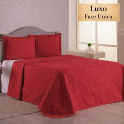 Kit Colcha Cobre Leito Luxo Matelado Queen-Casal-Solteiro-Face Unica - ts