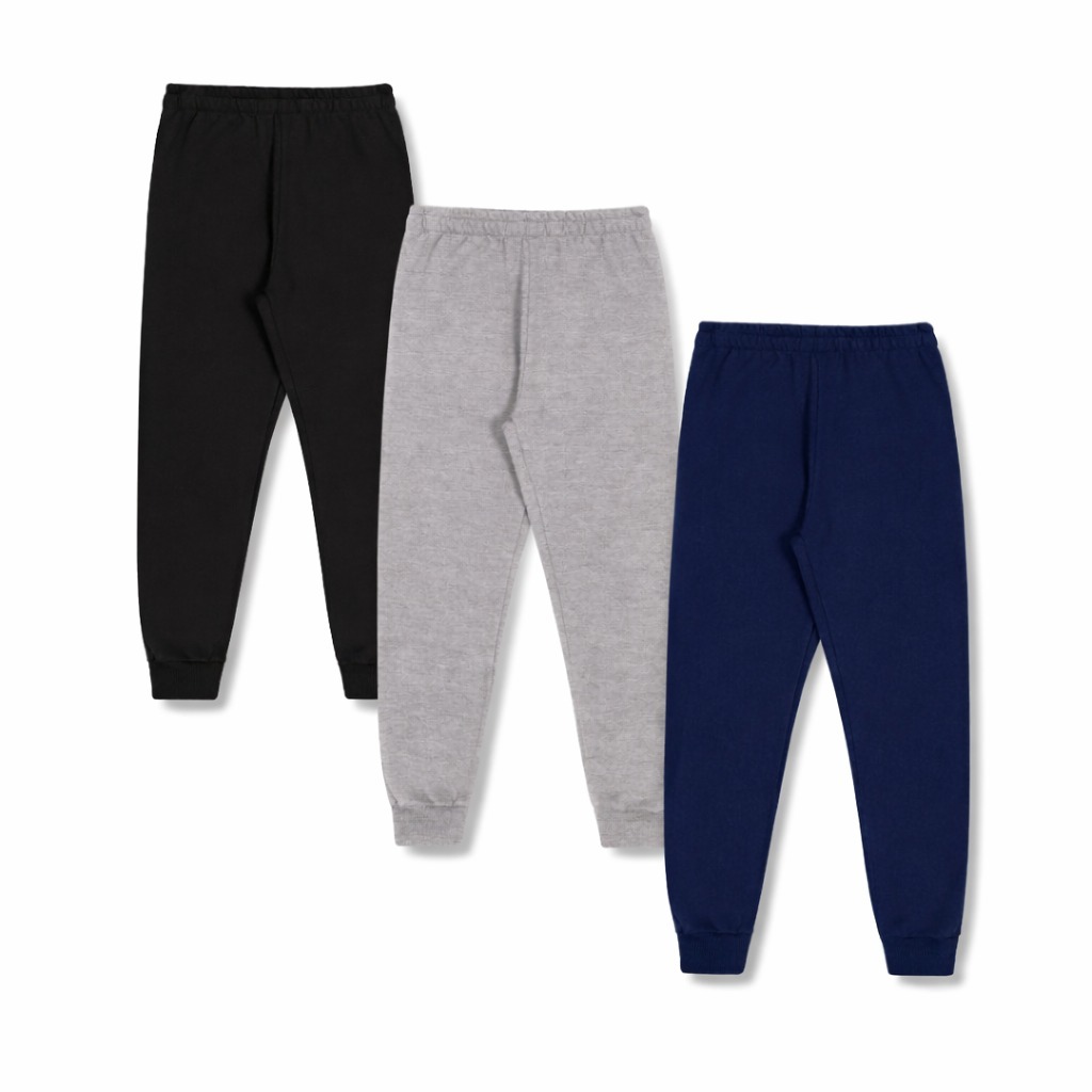 Kit 3 Calças Moletom Flaneladas Infantil Unissex 1 a 16 Anos em Oferta na Shopee