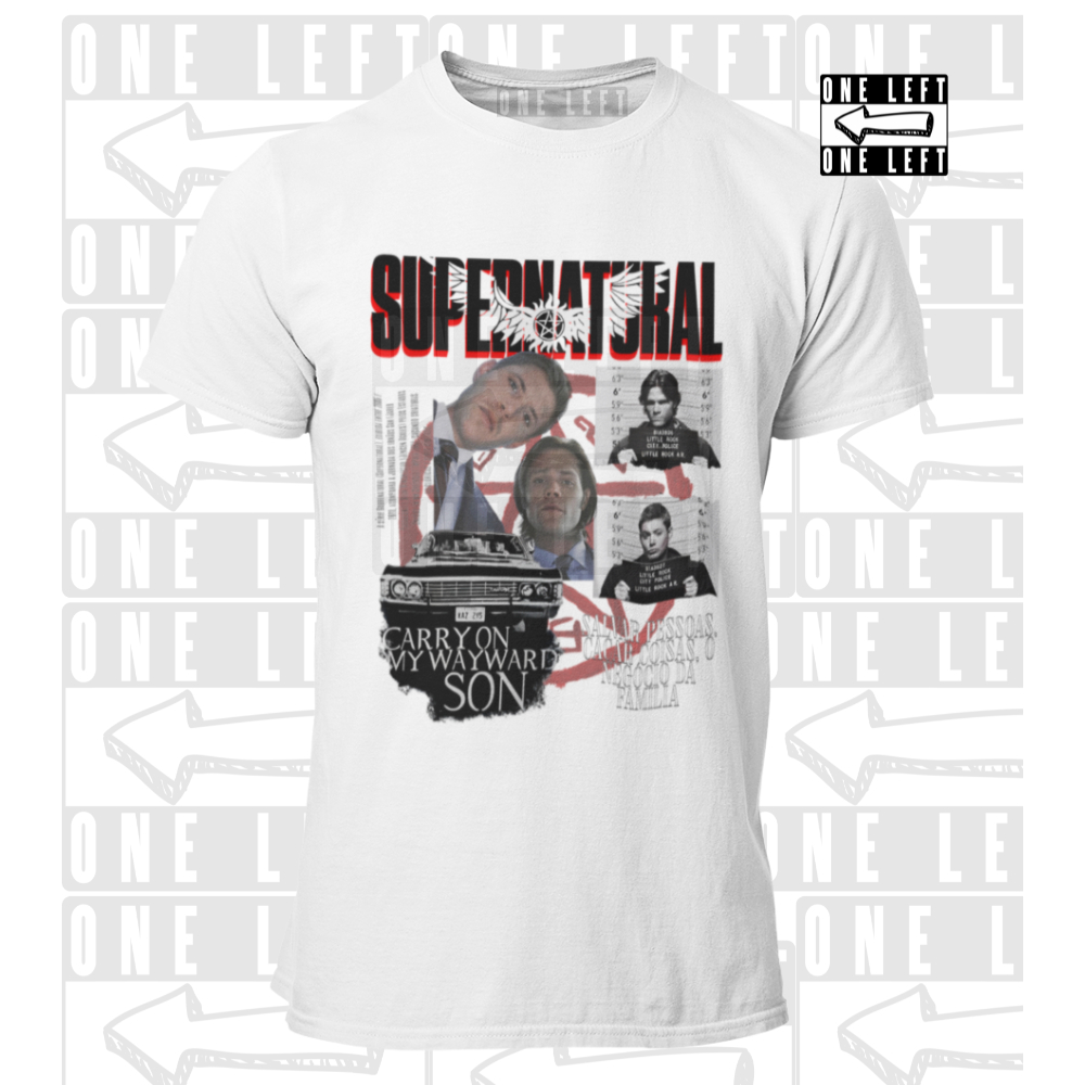 Camiseta Supernatural Serie Camisa 100% Algodão Premium Sam Deam Winchesters Brothers Serie Novidade One Left Fã Club.