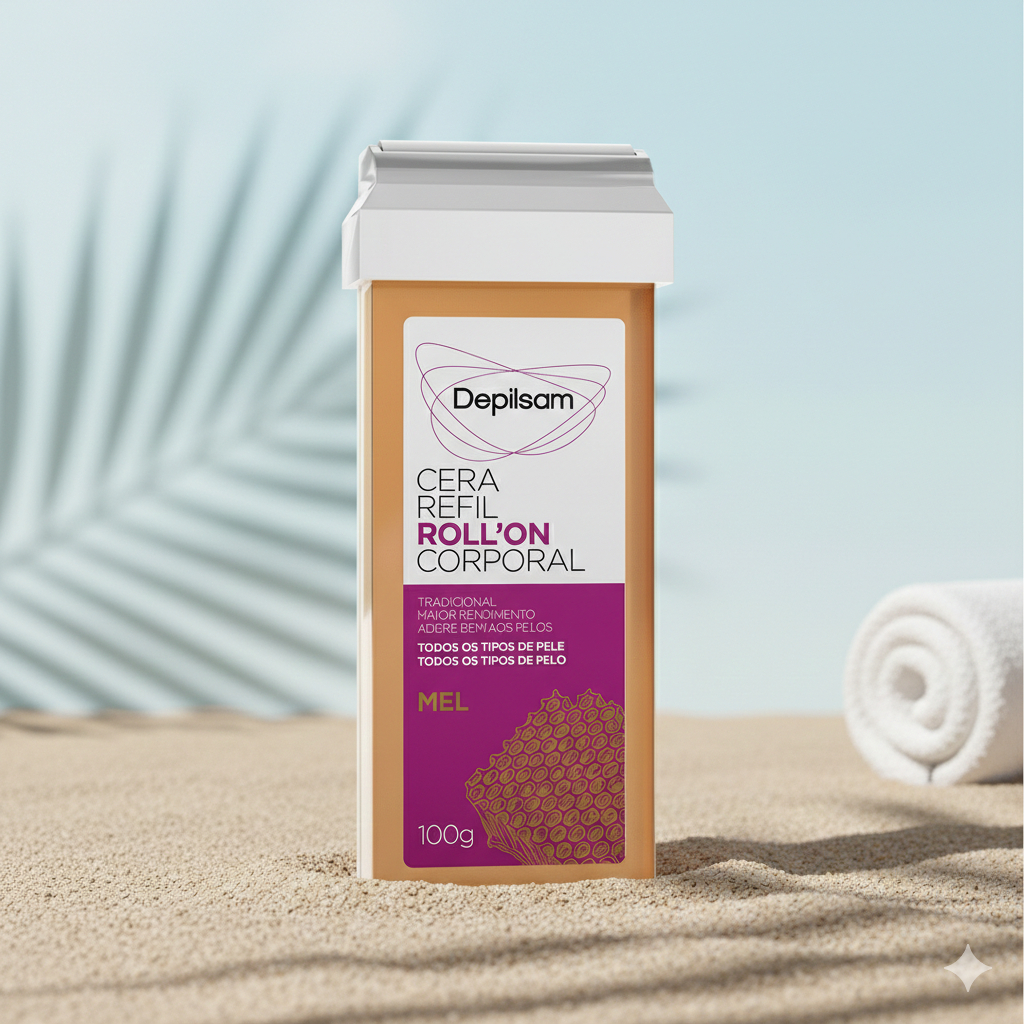 Cera Refil Roll-On Corporal Depilsam Mel 100G em Oferta na Shopee