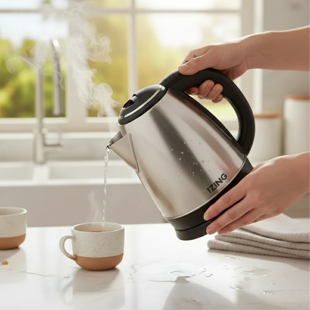 Chaleira Elétrica 1.8L Izing Jarra Aço INOX desligamento automático Ferve Rápido