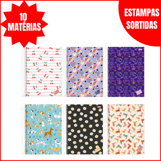 Caderno 10 Matérias Jandaia Stella 160 Folhas Capa Dura Grande Feminino Estampas Sortidas em Oferta na Shopee
