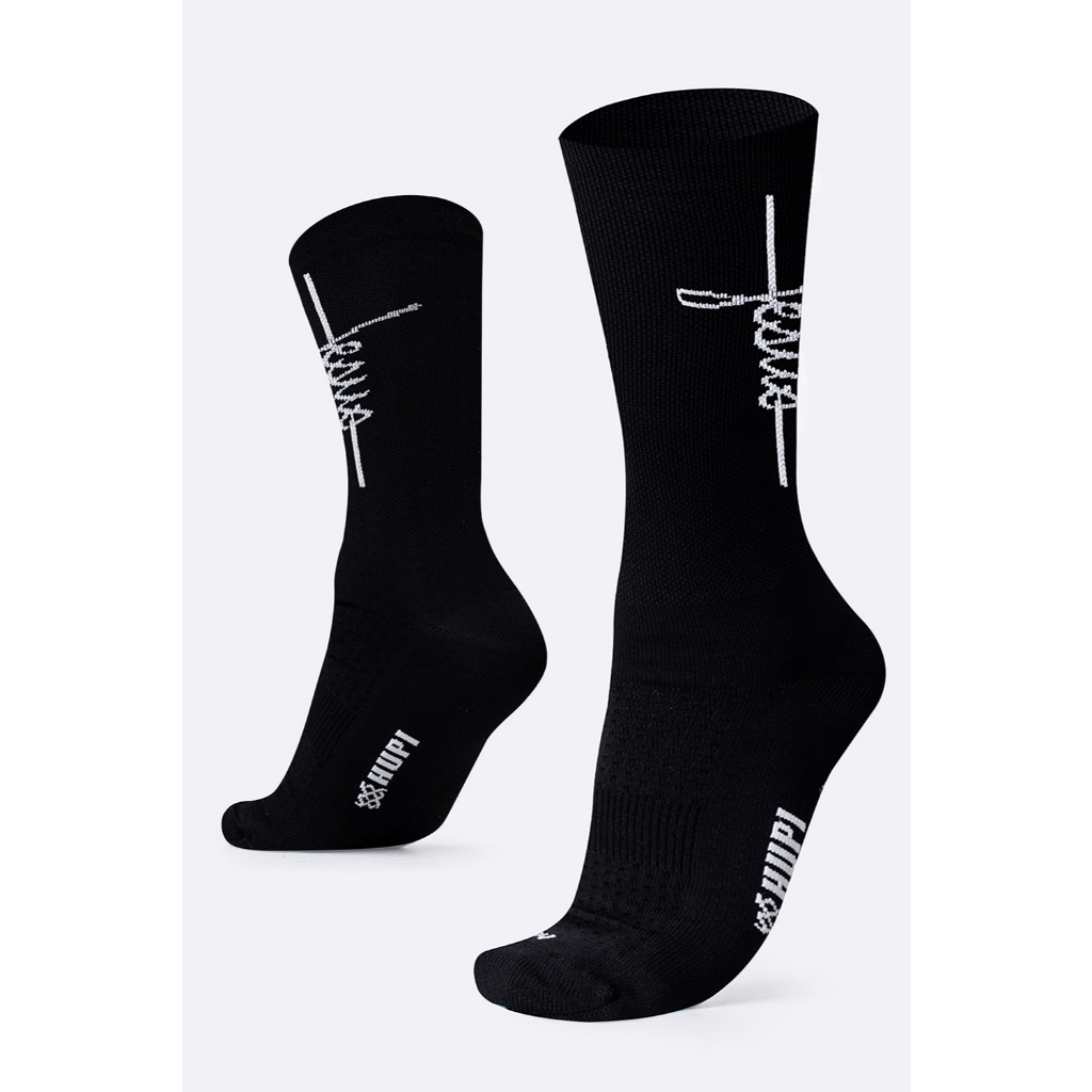 Meia HUPI para Corrida Bike Estampa Jesus, Cor Preto/Branco, Tamanho 36-42 em Oferta na Shopee