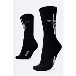 Meia HUPI para Corrida Bike Estampa Jesus, Cor Preto/Branco, Tamanho 36-42