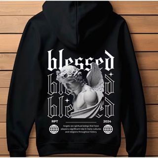 Blusa de Moletom Unissex Blessed Respect Angel Canguru Streetwear Lançamento 2026 ENVIO IMEDIATO em Oferta na Shopee