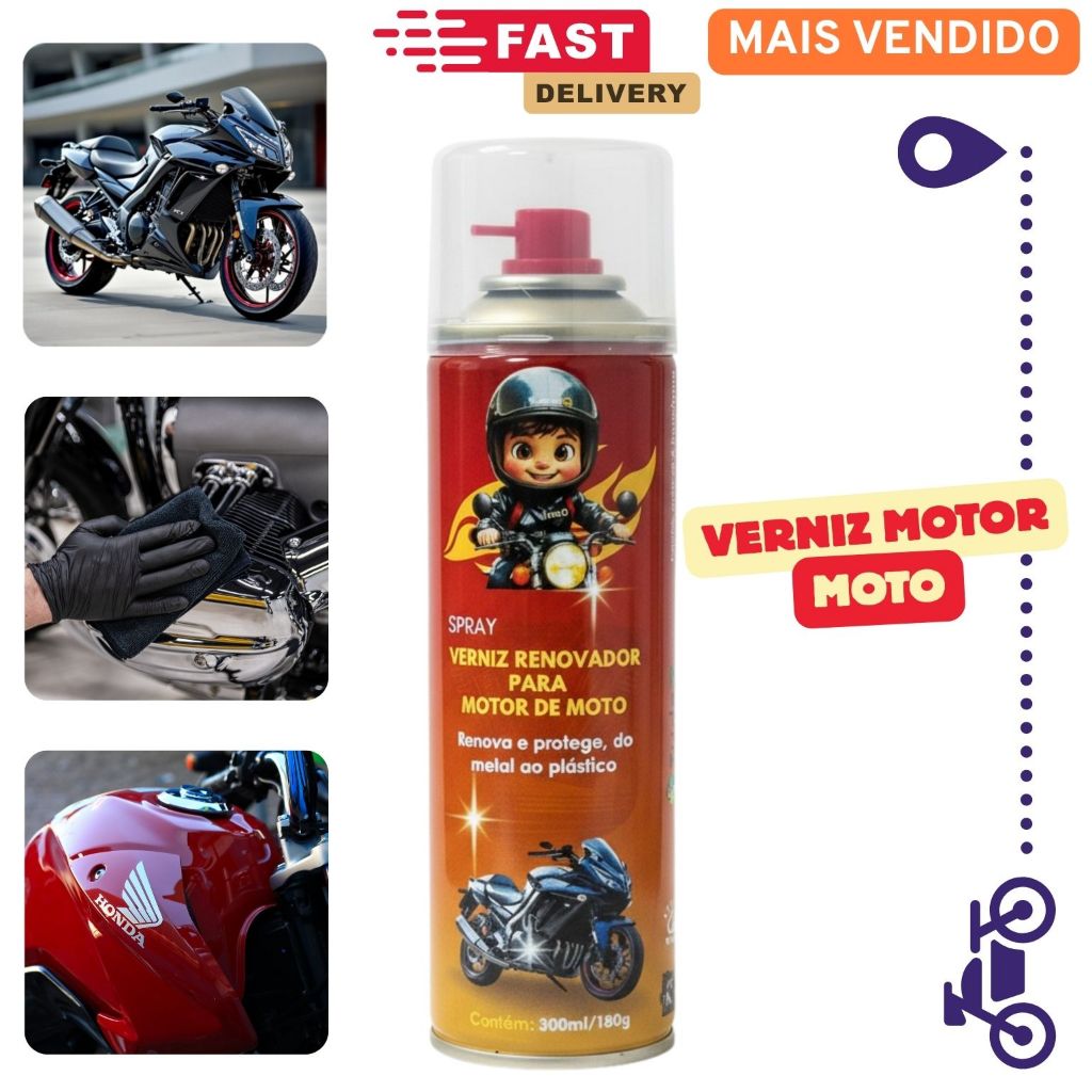 Spray Verniz Renovador para  Motor de Moto TudoQ 300ml Honda Moto BMW GS1200