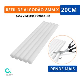 Filtro para Umidificador 10/20/40un Aromatizador Difusor Refil de Algodão 8mm x 20cm Reposição em Oferta na Shopee