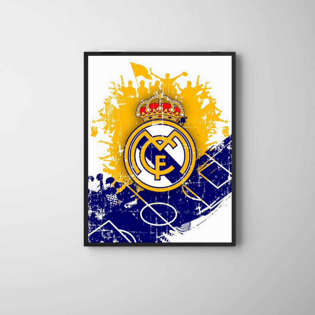 Placa Decorativa Real Madrid | Maior Clube do Mundo | Hala Madrid | Escudo Oficial | Rei da Champions League