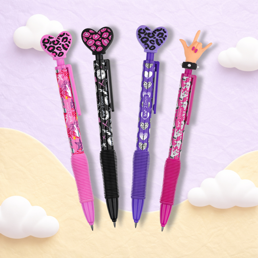 Lapiseira Plástica Divert Rock Girl 2.0mm – BRW em Oferta na Shopee