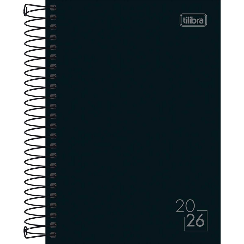 Agenda Tilibra Spice 2026 Espiral Preta (14,5 x 20,5 cm)