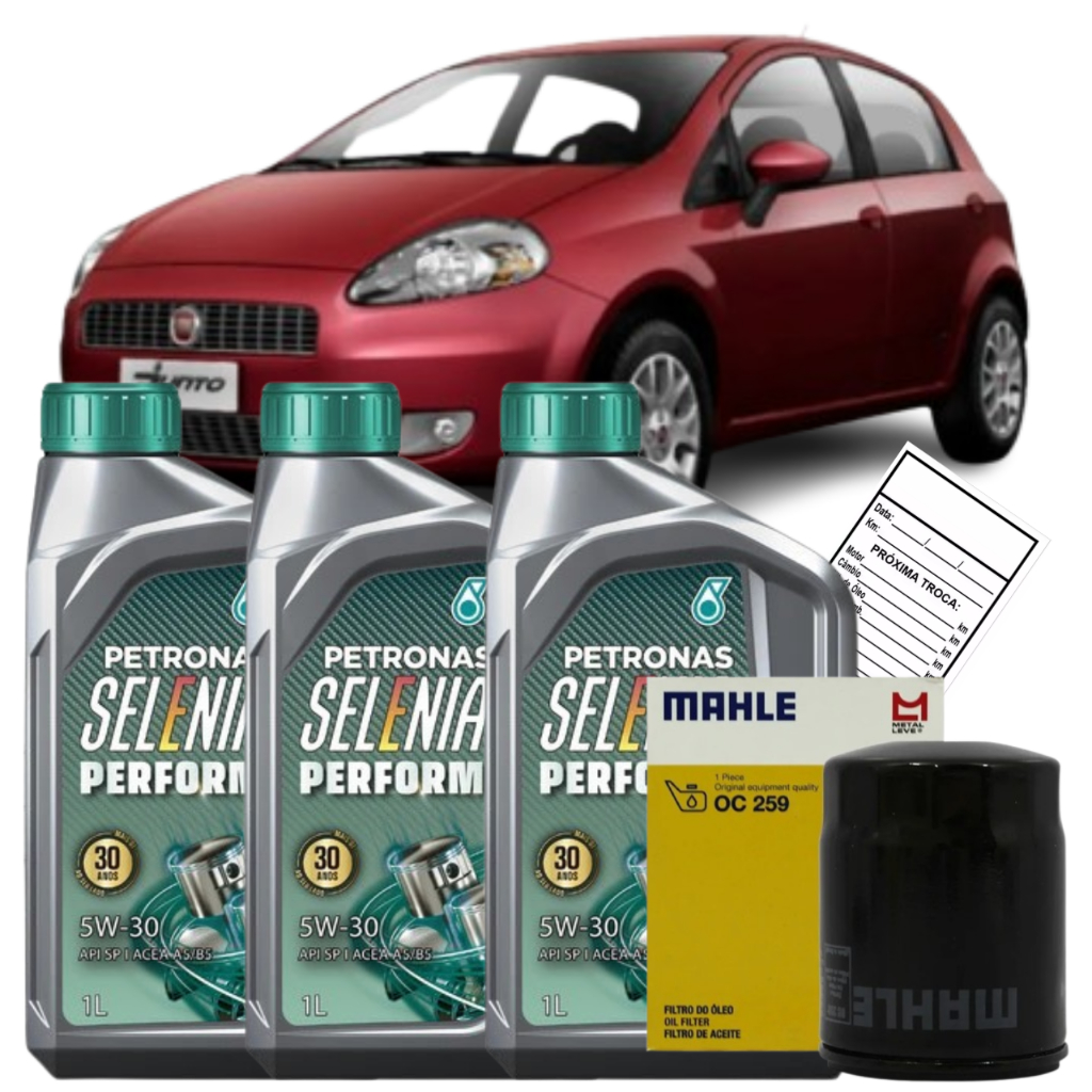 KIT TROCA OLEO 5W30 + FILTRO OLEO FIAT PUNTO 1.4 2007 2008 2009 2010 2011 2012 2013 2014 2015 2016 2017
