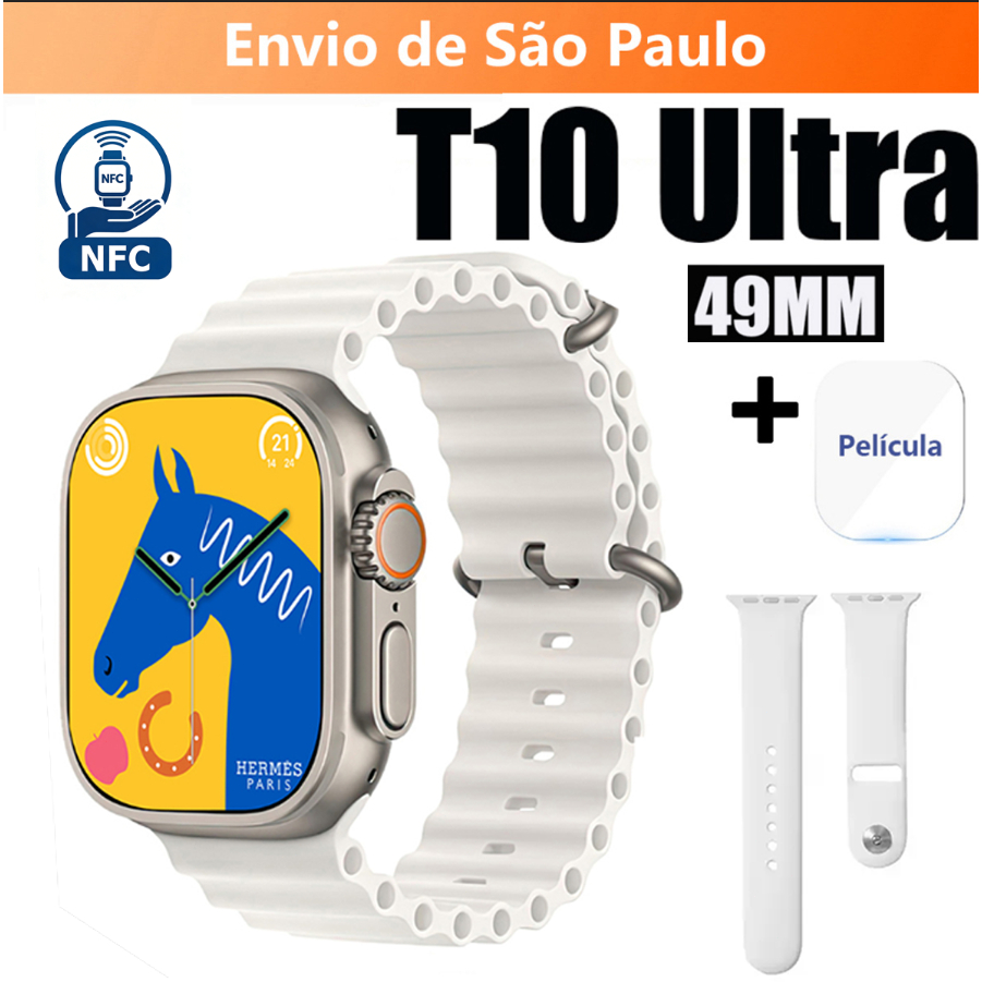 Smartwatch Série 10 T10 Ultra NFC com Monitoramento de Frequência Cardíaca