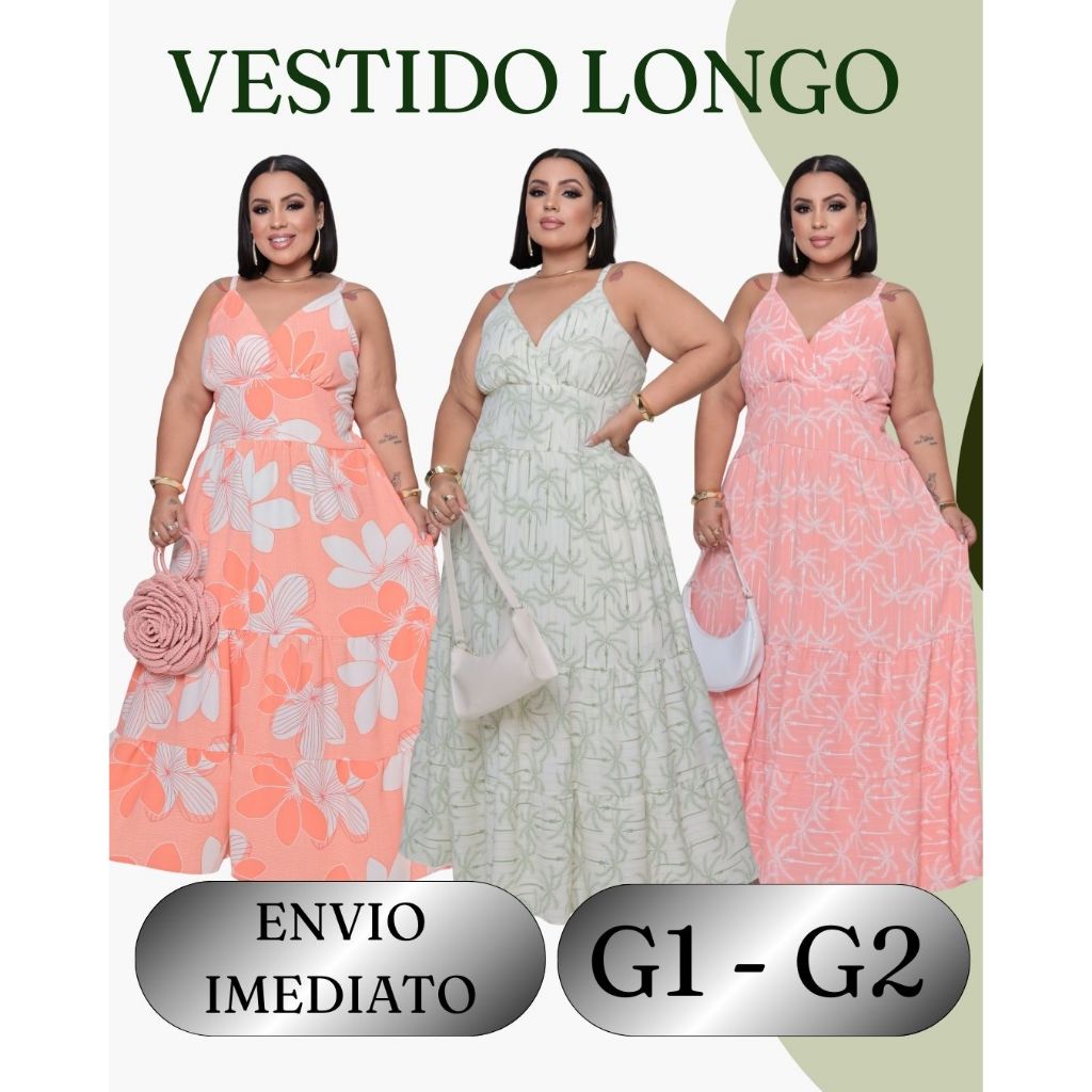 Vestido Longo Duna Com Alcinha Regulável Decote V Plus Size  drapeado Madrinha Casamento em Oferta na Shopee