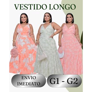 Vestido Longo Duna Com Alcinha Regulável Decote V Plus Size  drapeado Madrinha Casamento em Oferta na Shopee