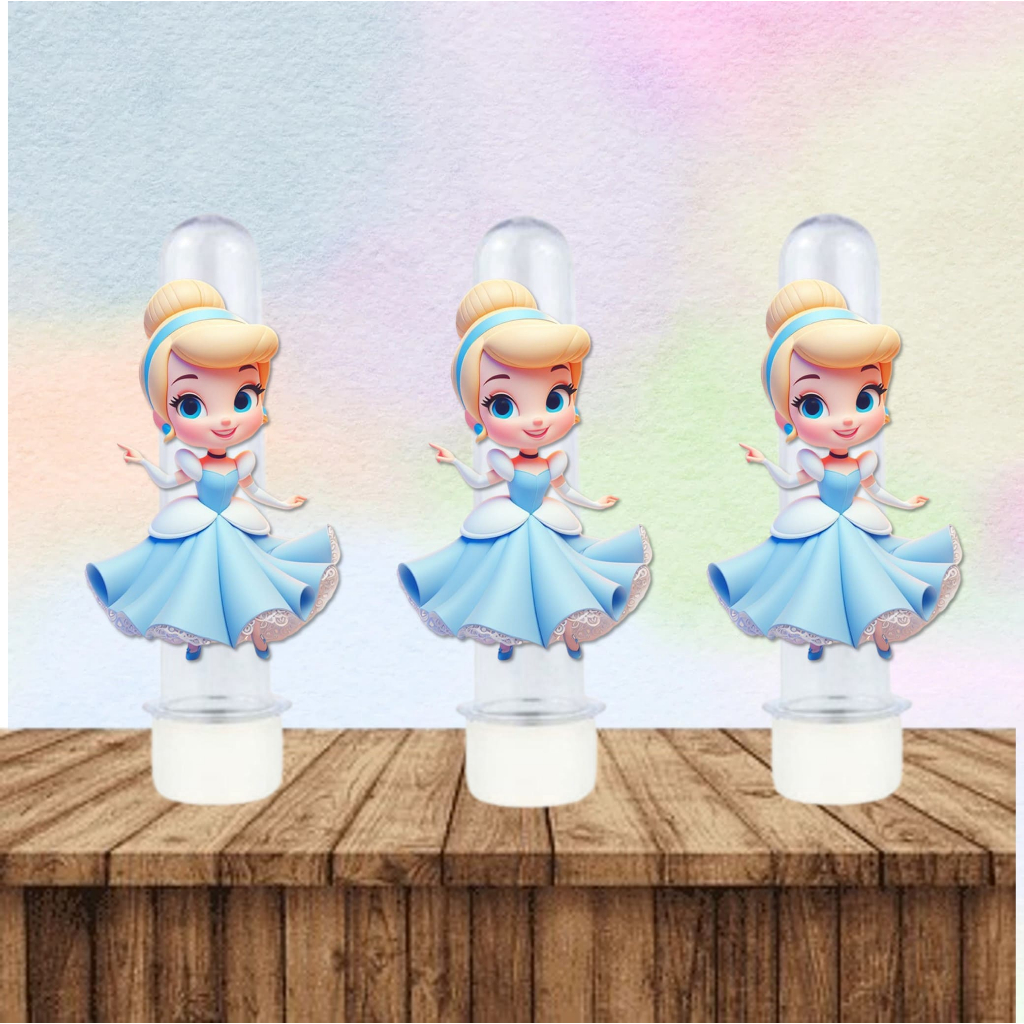 APLIQUES PERSONALIZADOS CINDERELA CUTE PARA TUBETES, CAIXINHAS E LEMBRANCINHAS, 50 UNIDADES