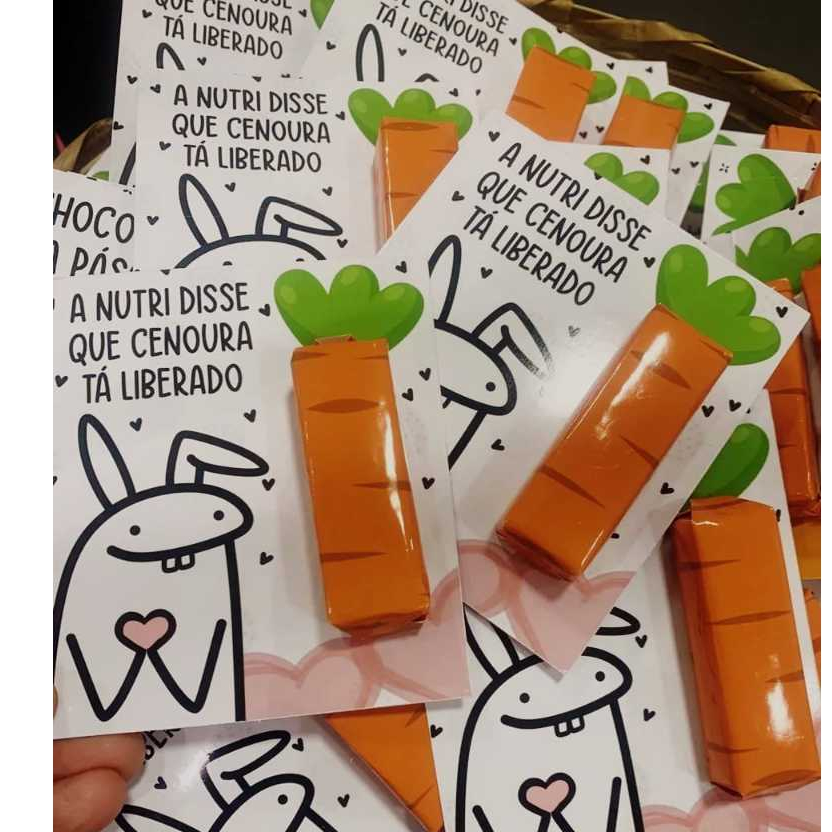 50 Cartões de Páscoa Flork Cards Porta Chocolate+ Adesivos de Cenoura -ENVIO IMEDIATO
