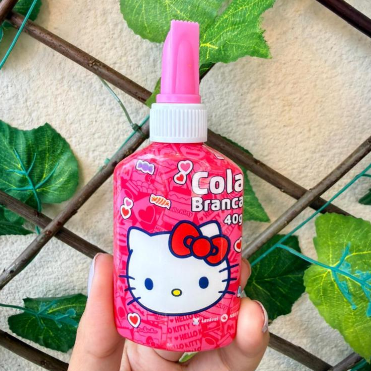 Kit Hello Kitty Tesoura + Régua + Cola + Caneta Pompom Papelaria Fofa Presente Infantil Kawaii — imagem 2 de 2