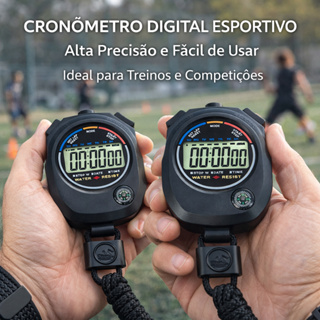 Kit 2 Cronômetro Digital Esportivo Função Relógio Alarme Calendário Bússola Cor preto em Oferta na Shopee
