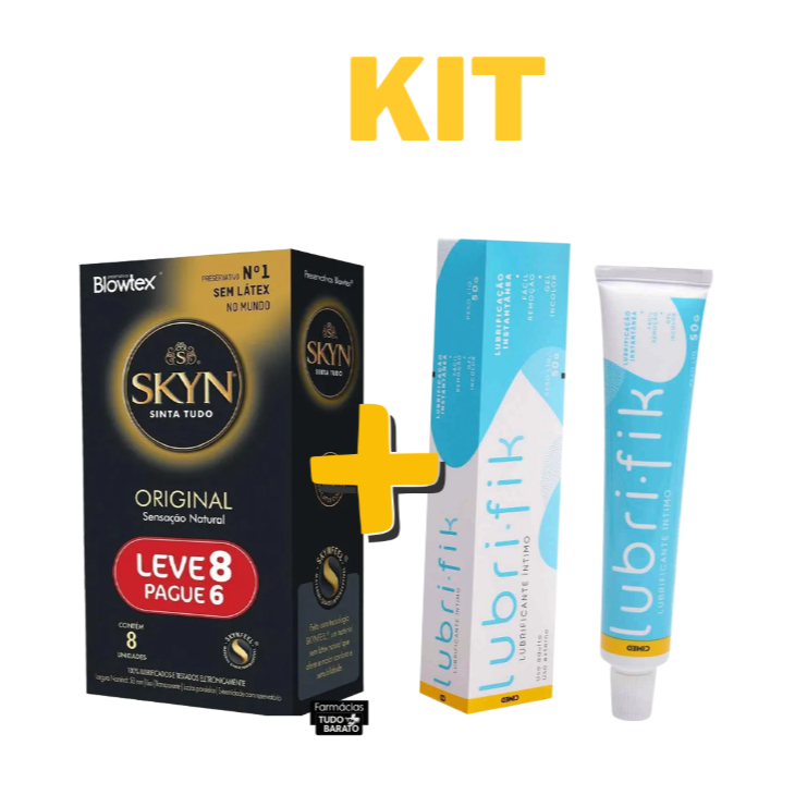 Kit Preservativo Skyn Original c/8 + Lubrifik Lubrificante Íntimo 50g