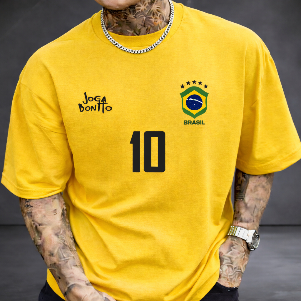 Camiseta Camisa Blusa Masculina Joga Boinito Amarela Brasil Copa 2026 Oferta