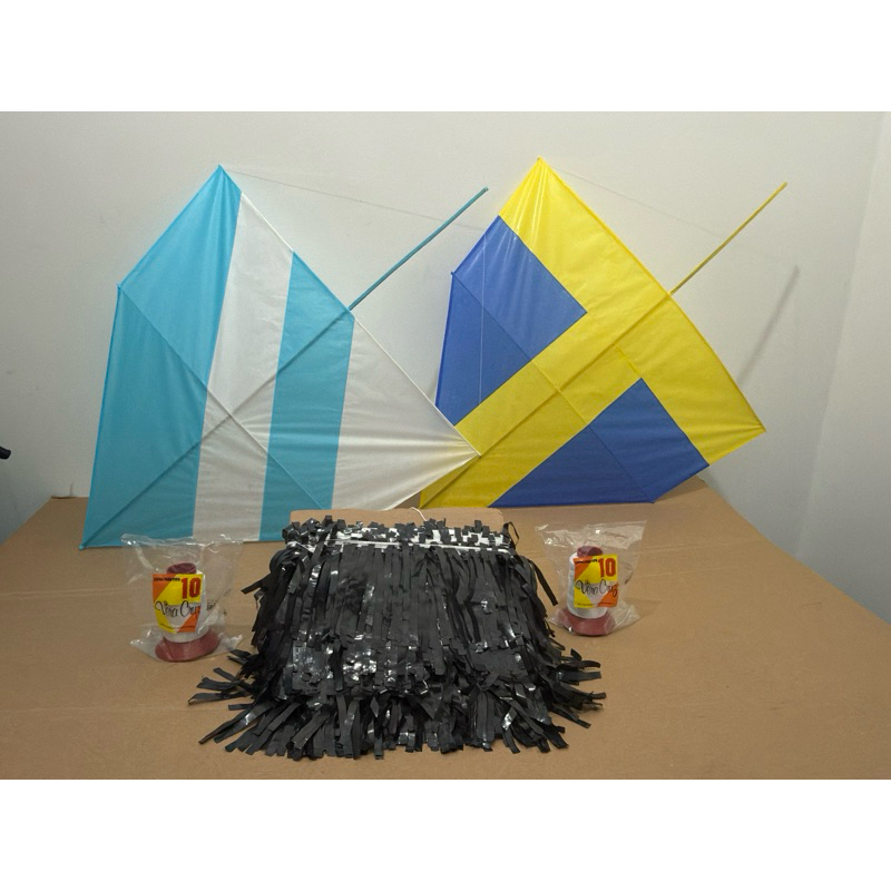 Kit Combate 2 Pipas Carrapeta 72cm + 2 Rabiolas + 2 Carretéis de Linha | Bambu/fibra | Pronta Entrega