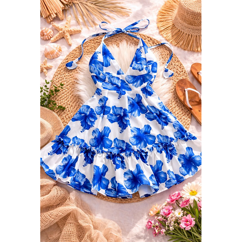 vestido estampados floral curto, de alcinha Rodadinho em Oferta na Shopee