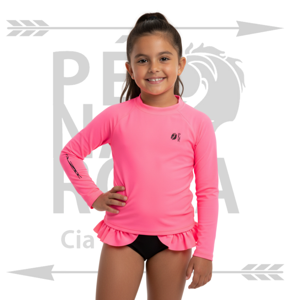 CONJUNTO INFANTIL COM BLUSA E CALCINHA COM BABADO COM PROTEÇÃO SOLAR PÉ NA ROÇA CIA COUNTRY PNR86