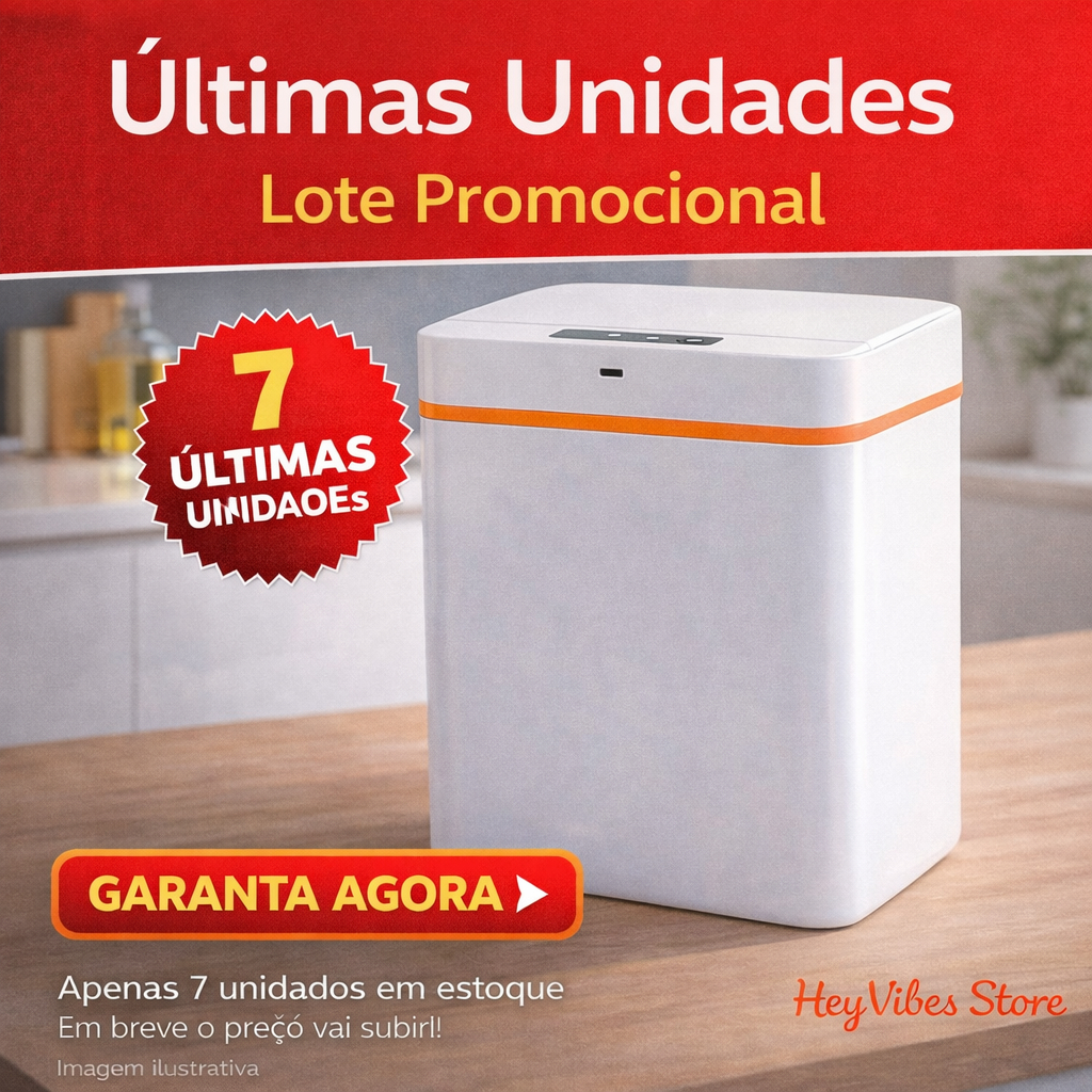Lixeira Inteligente Sensor Automática 14L Banheiro Balde Movimento Recarregável Lixo