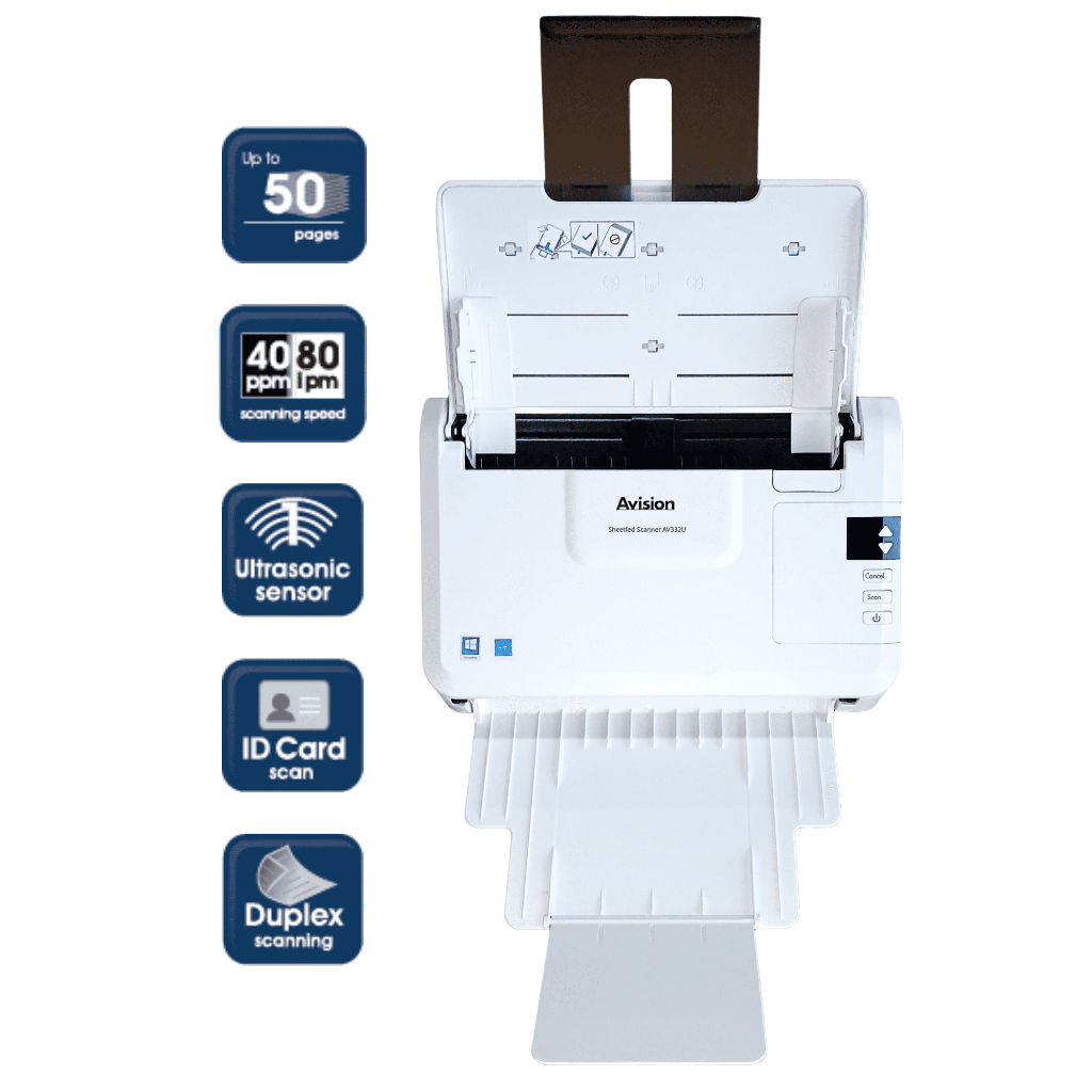 Scanner de Mesa Avision Av332u Duplex Branco Professional