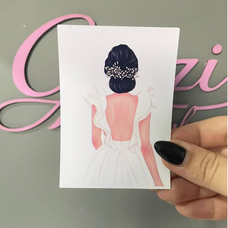 Tag Elegante para Buchinha, Xuxinha de Cetim  –  Noiva Ilustrada. Casamento e Noivado Personalizado. em Oferta na Shopee