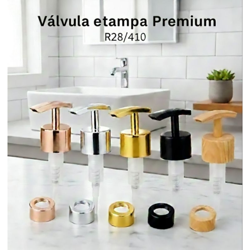 Kit Válvula Saboneteira pump super luxo R28/410 e tampa para difusor R28 em Oferta na Shopee