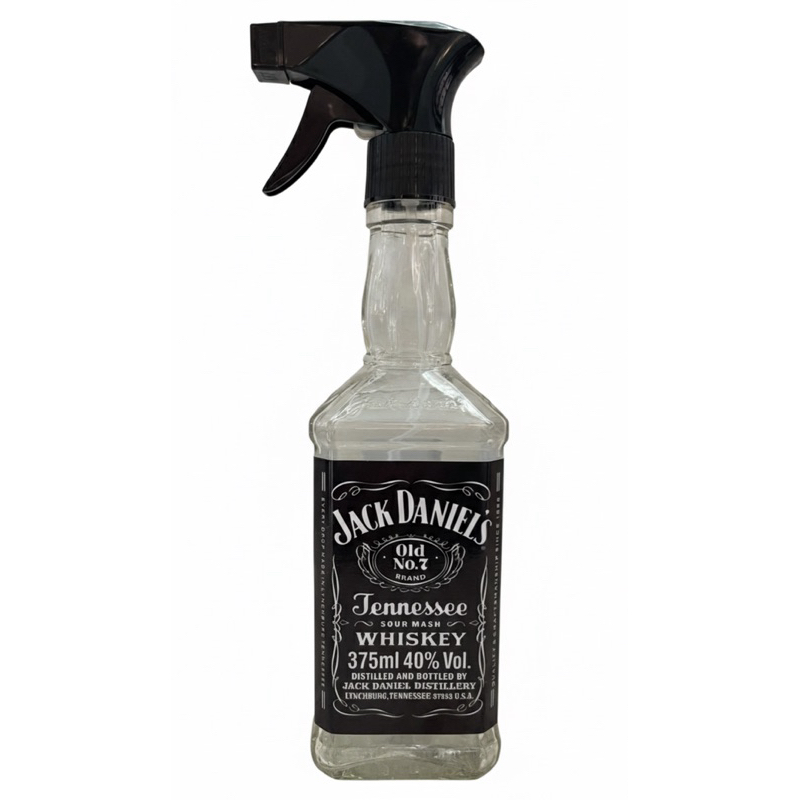Borrifador pulverizador manual jack daniels de vidro para barbeiro cabeleireiro vintage retrô 375ml rótulo impermeável