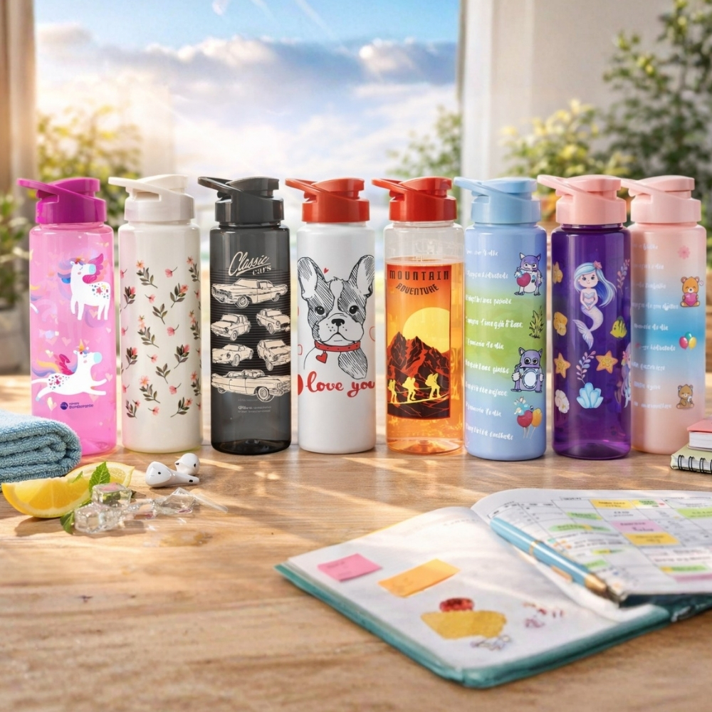 SQUEEZE Garrafa de água 750 ML UNICORNIO,FRUTAS,DOG,CAT Plástico PP em Oferta na Shopee