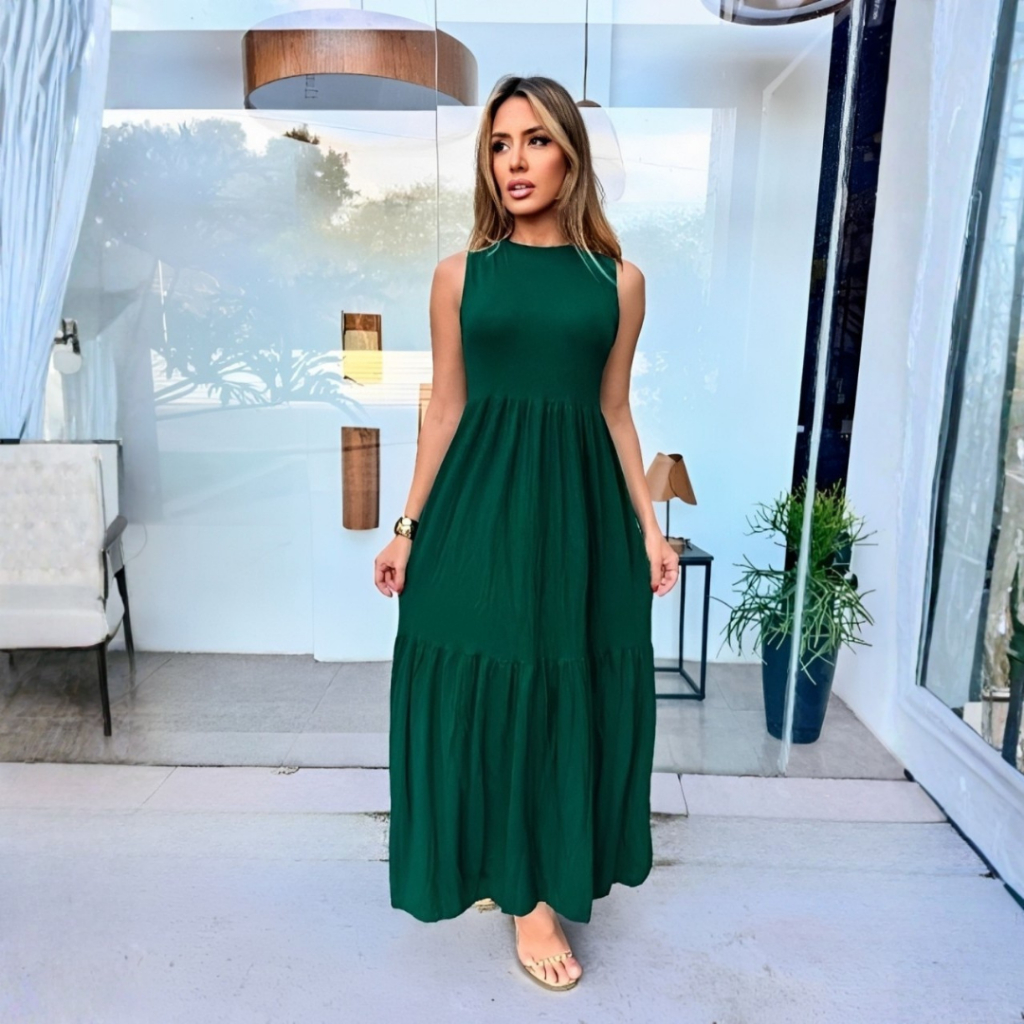 Vestido Feminino Cavado Saia 3 Marias Longo Inverno e verão 502