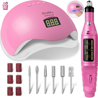 Kit Lixadeira Elétrica Motor Caneta + Cabine Estufa de Unhas 48W Sun 5 UV LED Manicure Pr…