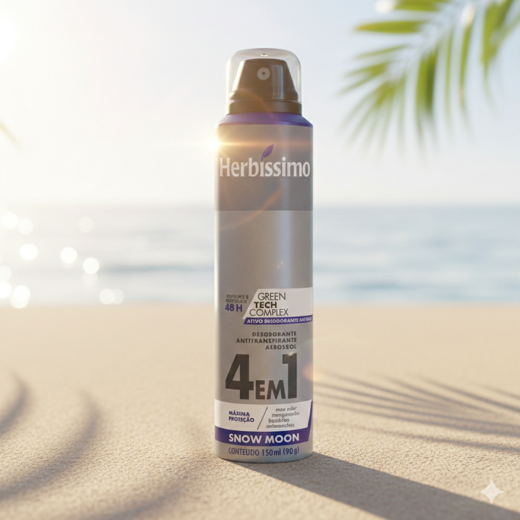Desodorante Aerosol Antitranspirante Herbíssimo Snow Moon 150Ml em Oferta na Shopee