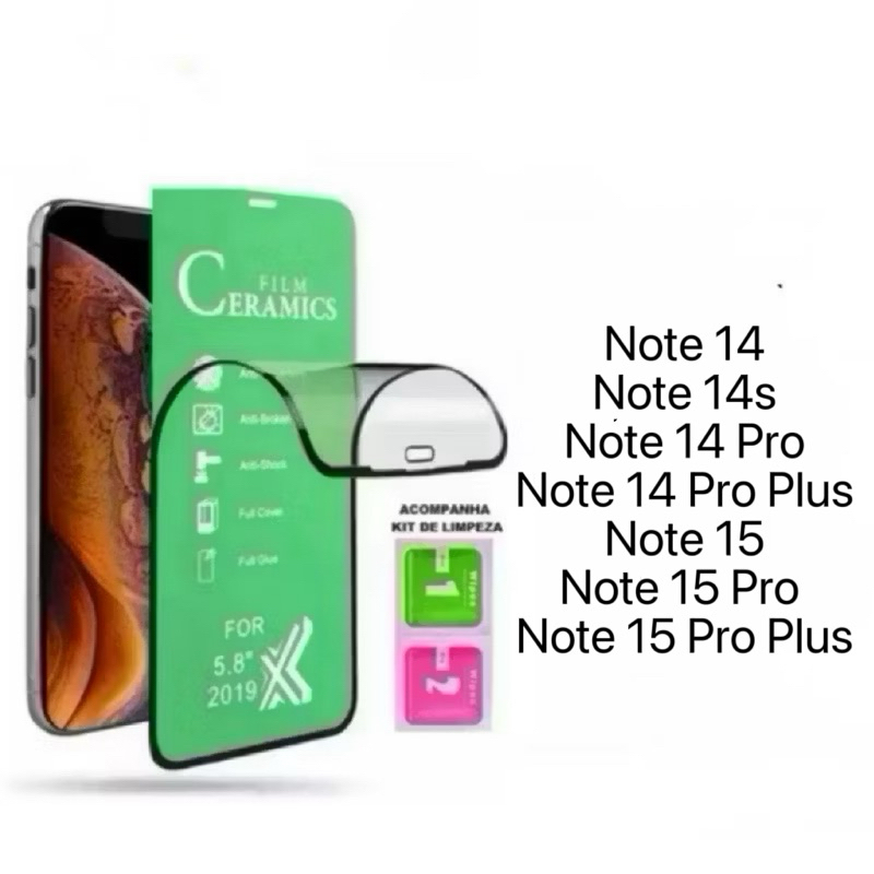 Película Cerâmica 9D 3D Gel Hidrogel Flexíve Para Redmi Note 14 14s 15 Pro Plus