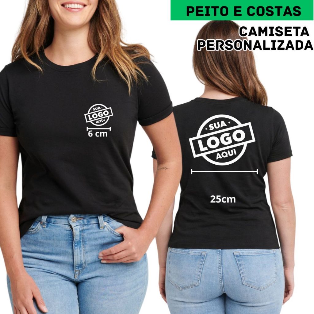camisetas femininas personalizadas uniforme salão estética 100% algodão sua logo sua arte sua estampa