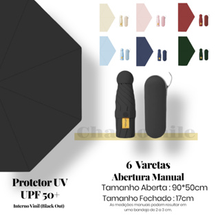 Guarda-Chuva Mini Cápsula de Bolsa Portátil Blackout Proteção Solar UV Sombrinha Dobrável  C/Estojo em Oferta na Shopee