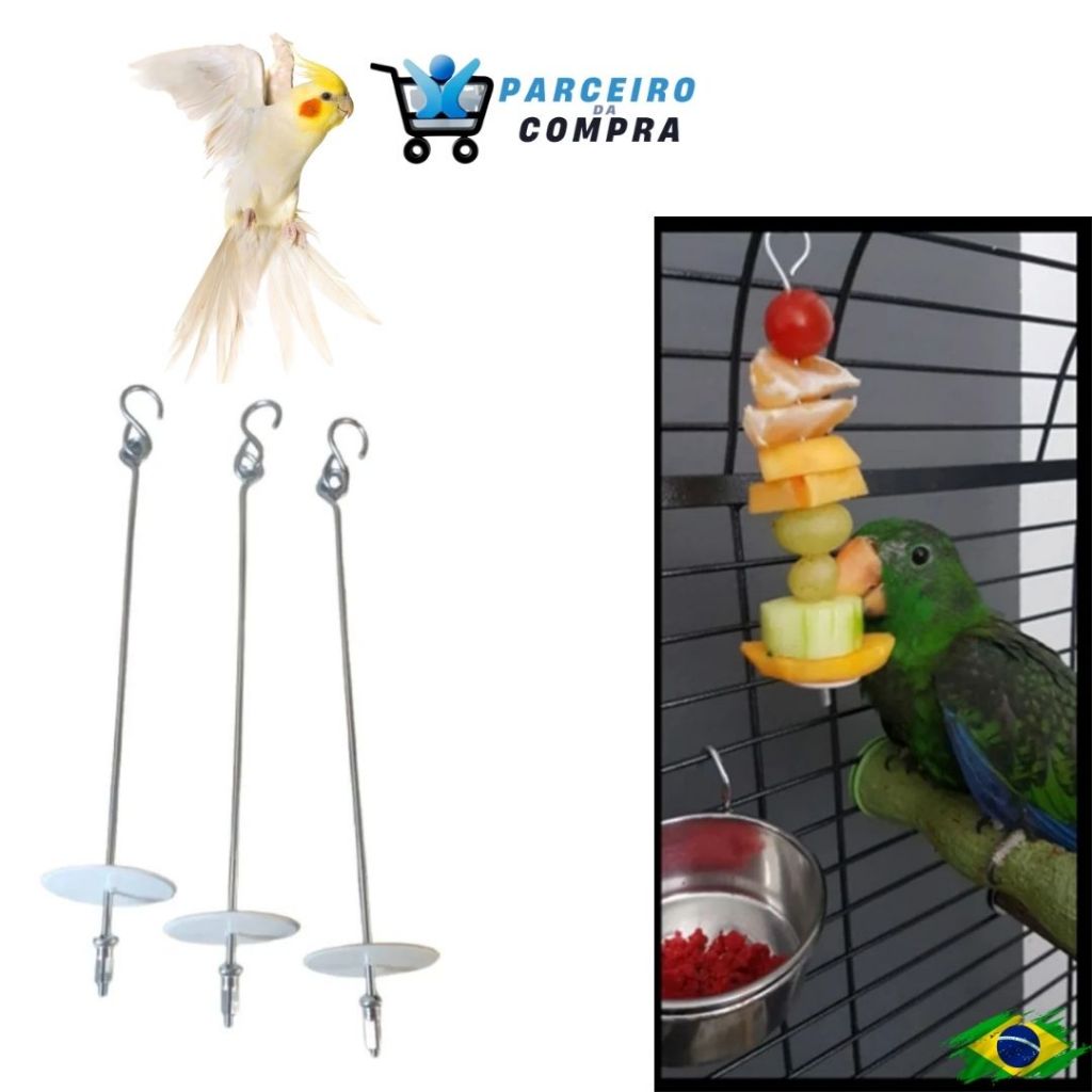 Porta Frutas Petisco para Pássaros, Calopsita, Agapornis e Mais Oferta Imperdível