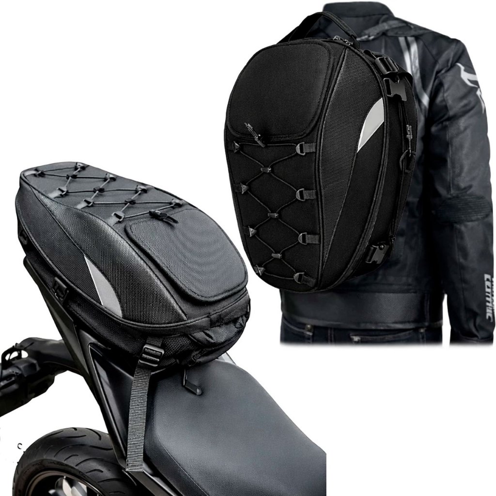 Mochila Bau Bagageiro Moto Alforge 37L Traseiro Porta Capacete Bag Impermeável Expansiva em Oferta na Shopee