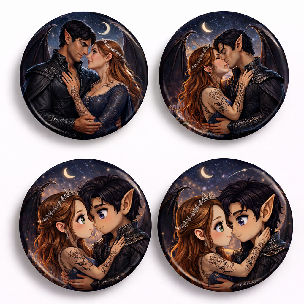 Bottons Personalizados 4,4 CM Tema Acotar/Rhysand/Freyre Botton Botons Broche Pin